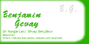 benjamin gevay business card