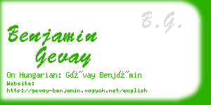 benjamin gevay business card